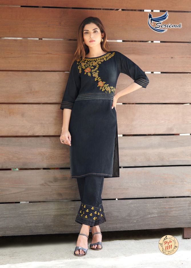 Seriema Kumb Westin Designer Denim Wholesale Party Wear Kurti Catalog
